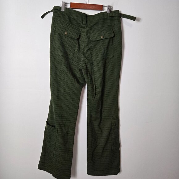 Urban Outfitters Women's Size 4 Jaelyn Green Plaid Cargo Pants Straight Leg Y2K - Picture 4 of 12